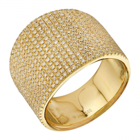 14k Gold Diamond Cigar Ring