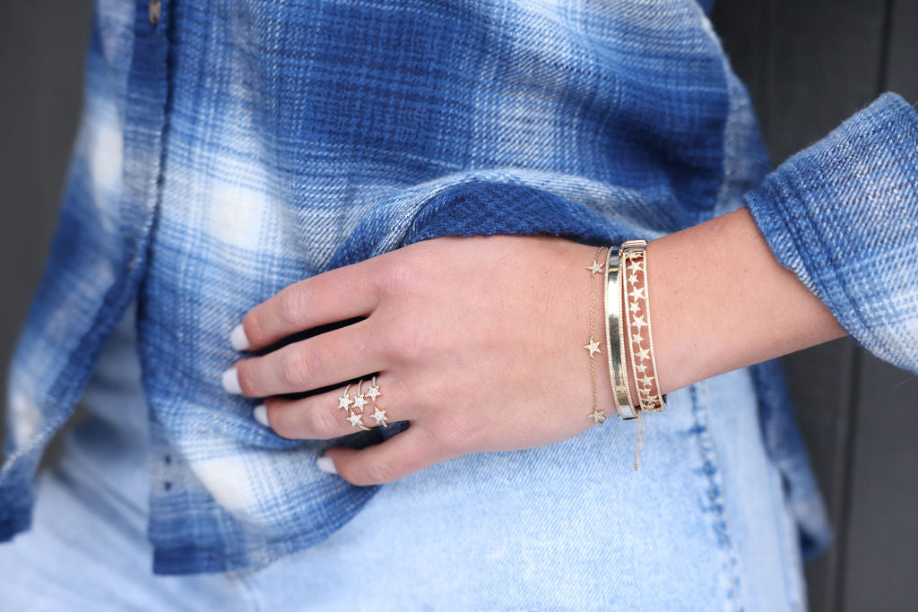 14k Yellow Gold Diamond Bangle