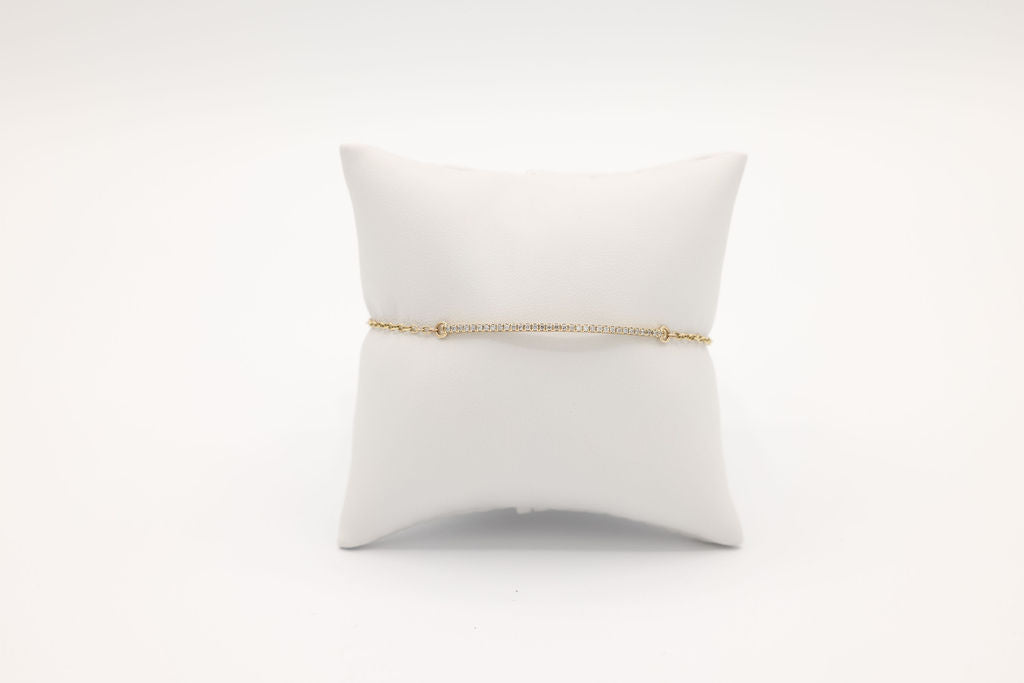 14k Gold Bar KT Bracelet