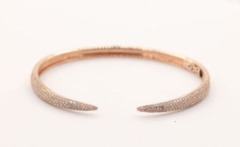 14k Gold Claw Diamond Bangle