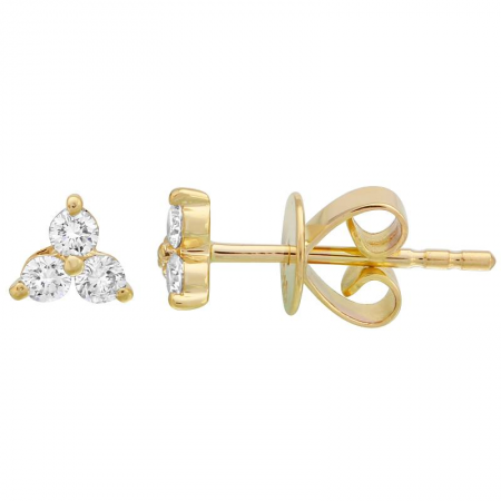 Trio Stud Earrings with .08 Carat TW Diamonds in 10kt Yellow Gold